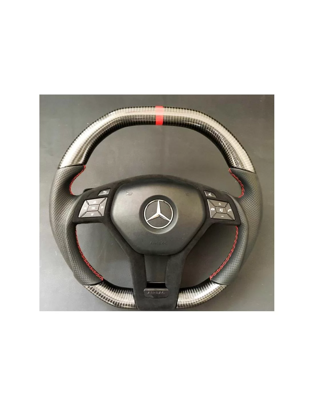  - Steering Wheels - Mercedes-Benz W204 W212 C E AMG W218 W207 W172 SLK SL Ratt Kolfiber Läder - 1 - Förbättra din körning med M