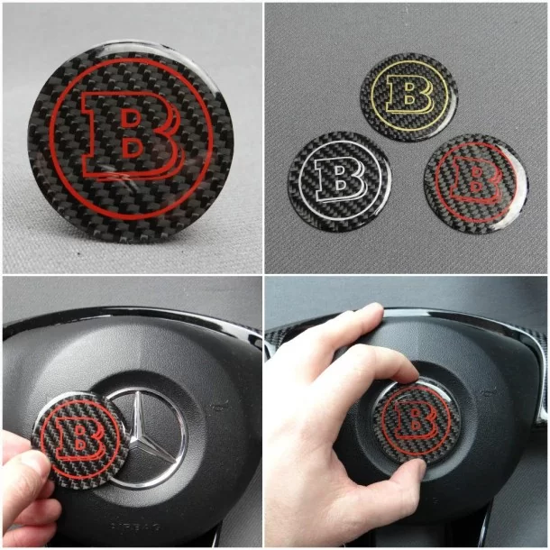  - Lenkräder - Mercedes-Benz Carbon-Lenkradkappen-Plakette - 1 - Kaufen Sie die stilvolle Mercedes-Benz Lenkradkappen-Plakette b
