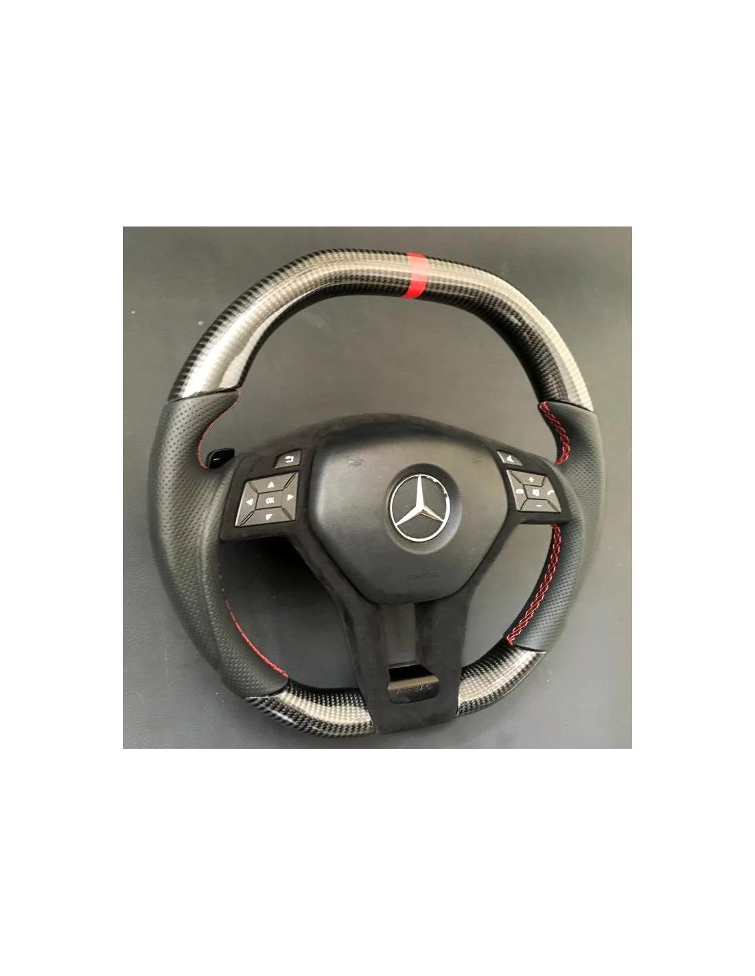  - Steering Wheels - Mercedes-Benz W204 W212 C E AMG W218 W207 W172 SLK SL Ratt Kolfiber Läder - 2 - Förbättra din körning med M