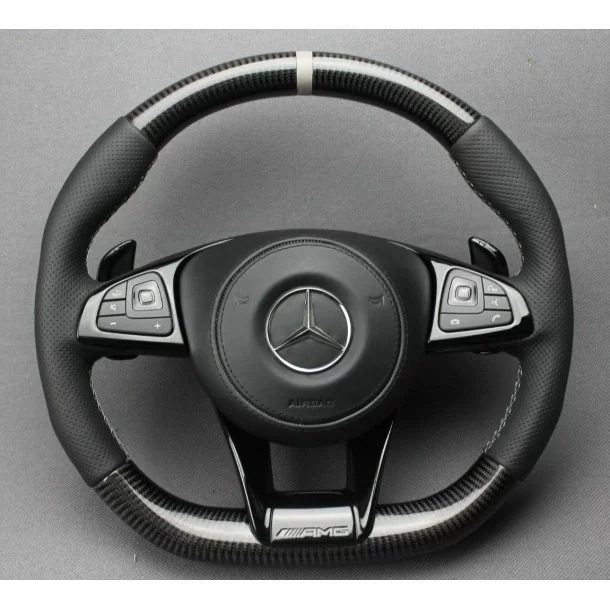  - Steering Wheels - Mercedes-Benz W176 C117 W205 W213 X156 W166 W222 S AMG Ratt Kolfiberläder - 1 - Förbättra din körupplevelse