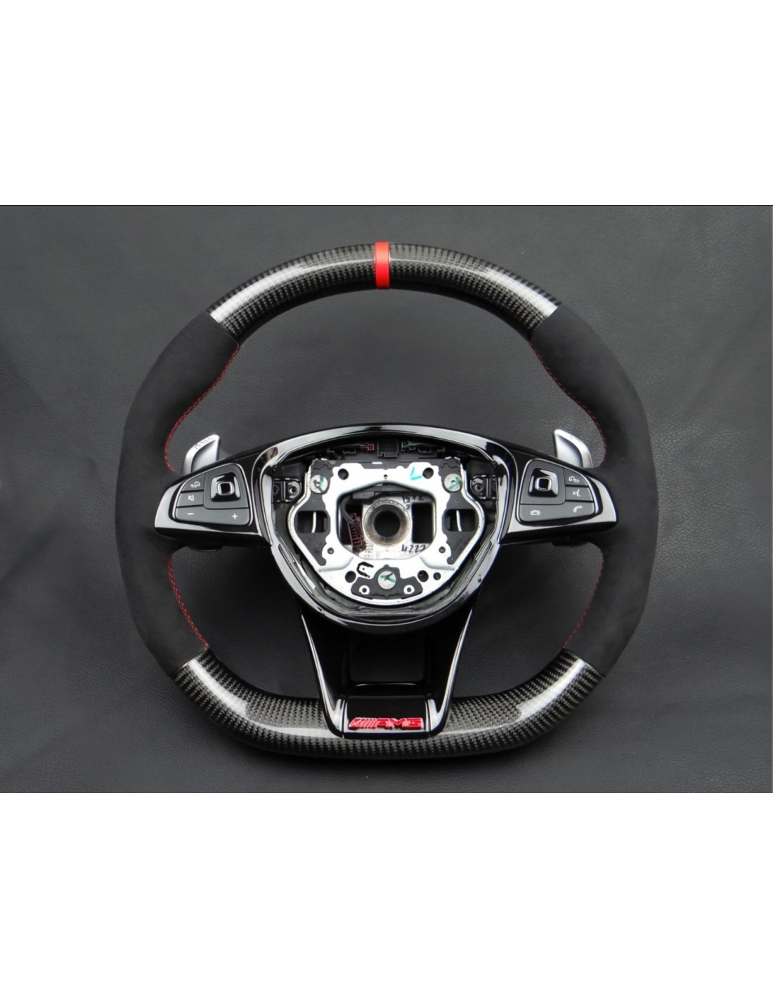  - Steering Wheels - Mercedes-Benz W176 C117 W205 W213 X156 W166 W222 S AMG Steering Wheel Carbon Alcantara - 1 - Buy Mercedes-B