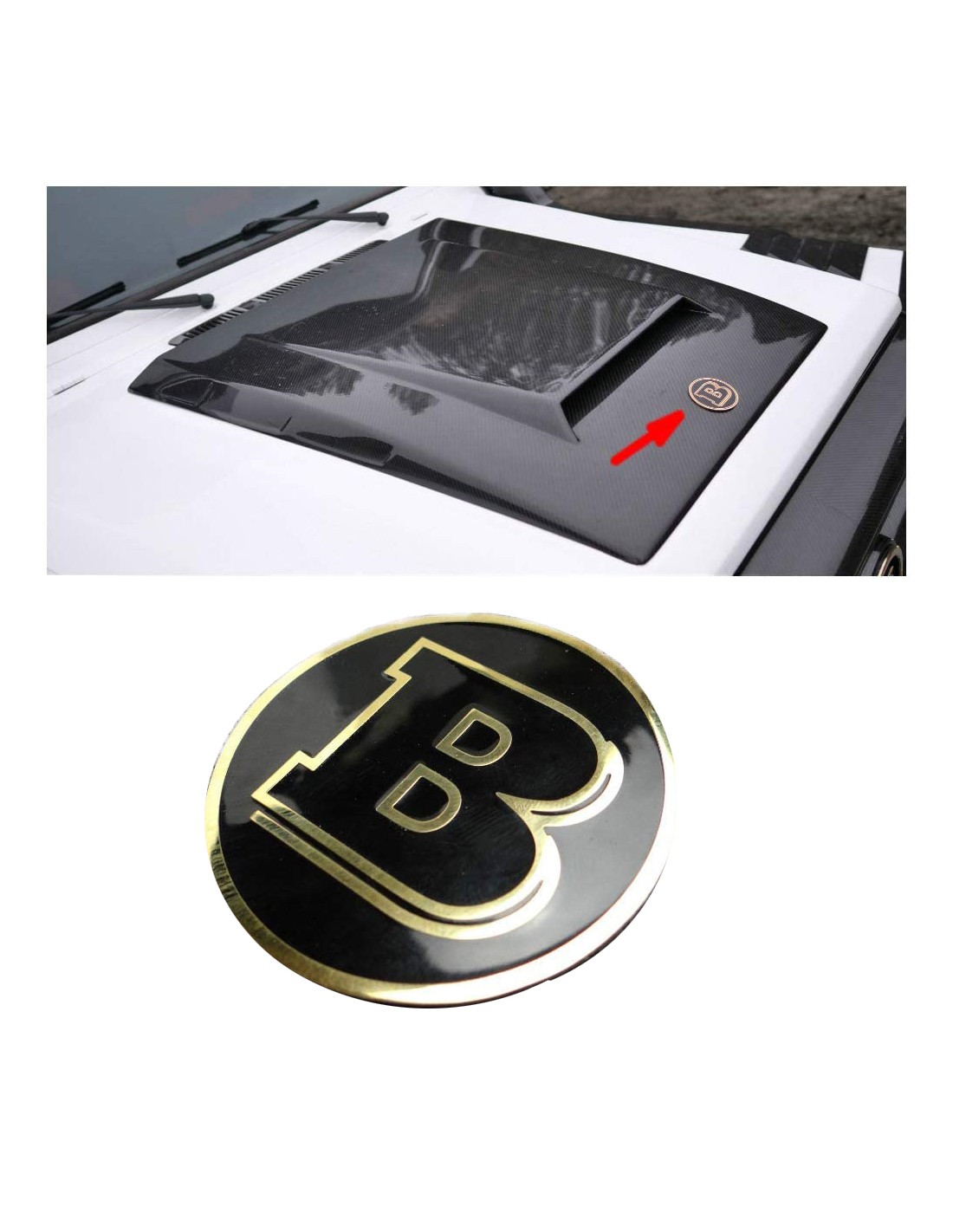  - Logos & Emblems - 梅赛德斯-奔驰 W463 G 级引擎盖上的金色徽章 57mm - 1 - 为您的 G 系列升级，在引擎盖上镶嵌这枚 57 毫米的金色徽章。增添一抹优雅！❇️❕