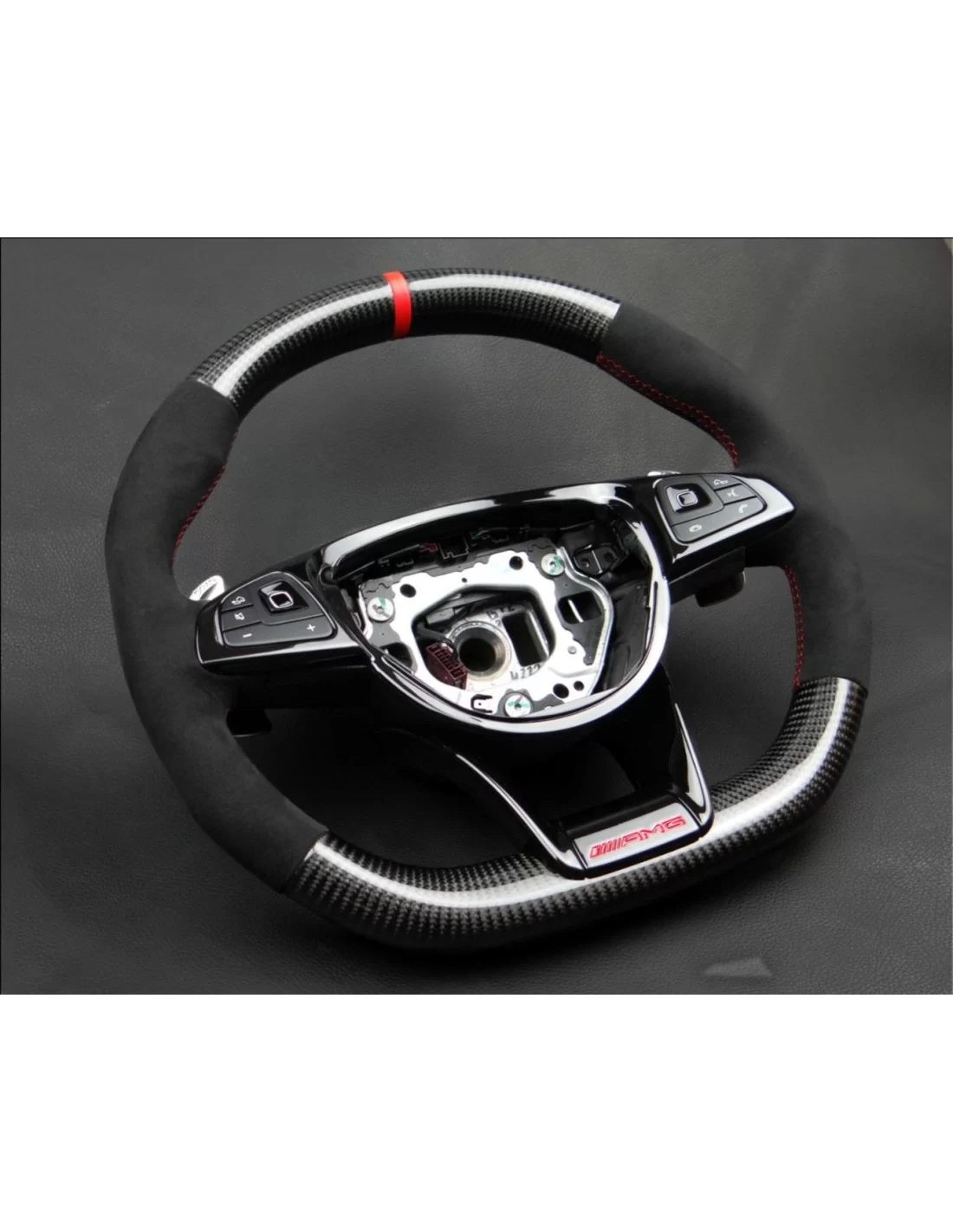  - Steering Wheels - Mercedes-Benz W176 C117 W205 W213 X156 W166 W222 S AMG Steering Wheel Carbon Alcantara - 3 - Buy Mercedes-B