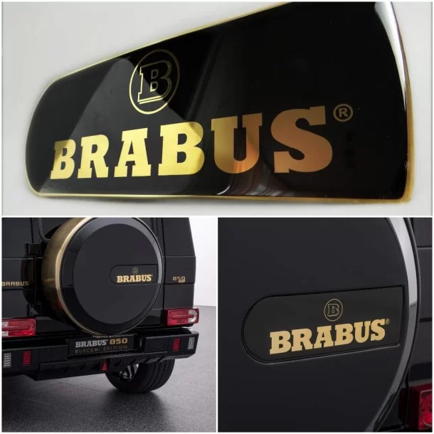  - logo & Emblems - Mercedes-Benz W463 Clase G Cubierta de la rueda de repuesto trasera Emblema de oro de 24 quilates - 1 - ¡Com