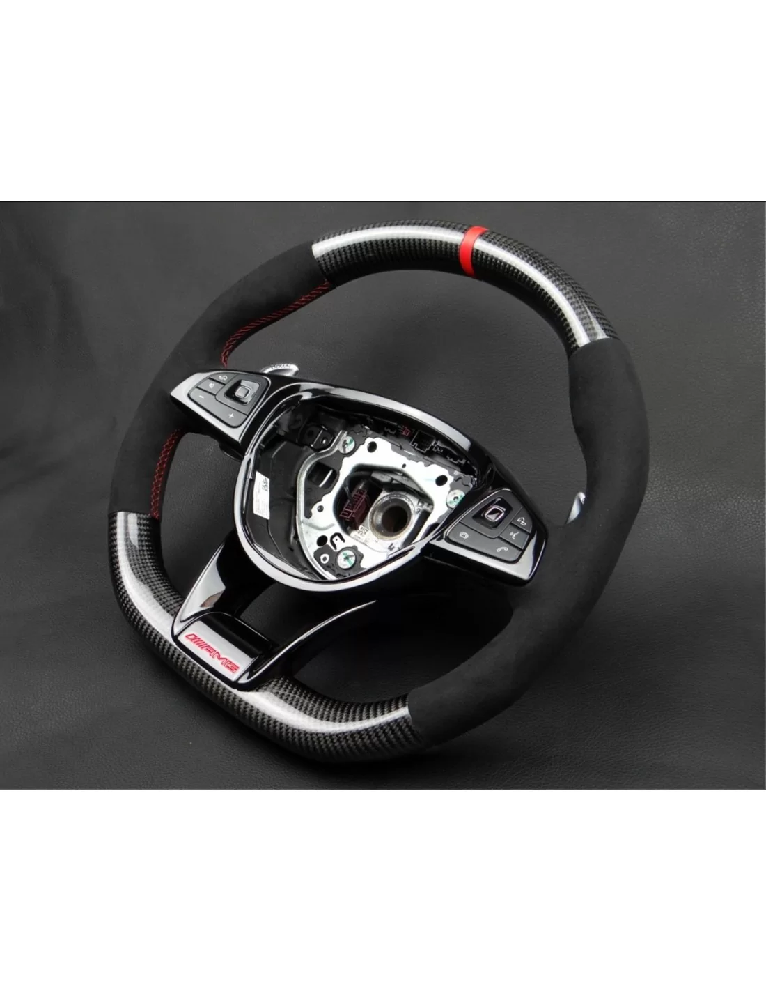  - Steering Wheels - Mercedes-Benz W176 C117 W205 W213 X156 W166 W222 S AMG Steering Wheel Carbon Alcantara - 5 - Buy Mercedes-B