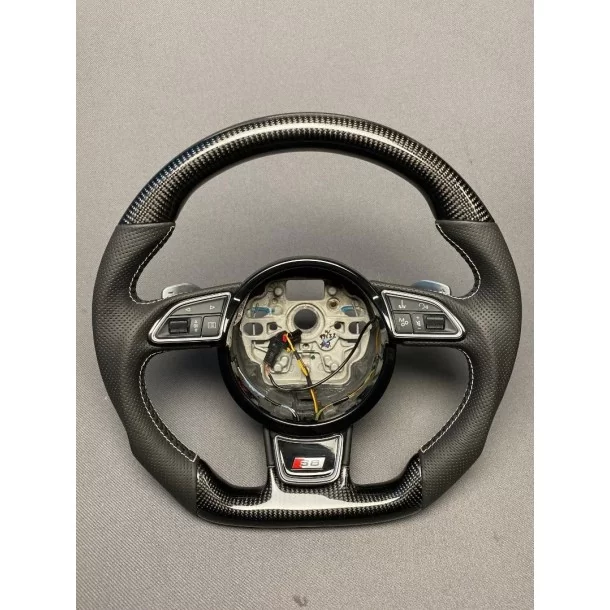  - Steering Wheels - Кермо Audi S8 з карбонової шкіри - 1 - Отримайте кермо Audi S8 з карбонової шкіри в Tuneverse! Додайте своє