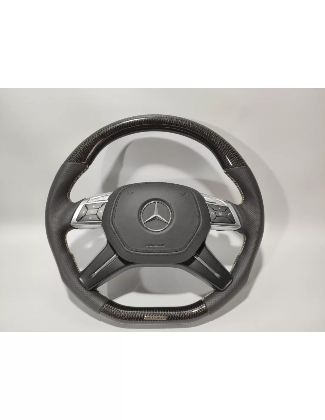  - Steering Wheels - 梅赛德斯-奔驰 ML GL GLS GLE G W463 W212 E Mansory 碳皮方向盘 - 1 - 这款 Mansory 碳纤维真皮方向盘可提升您的驾驶体验，与 ML、GL、GLS、GLE、G W463