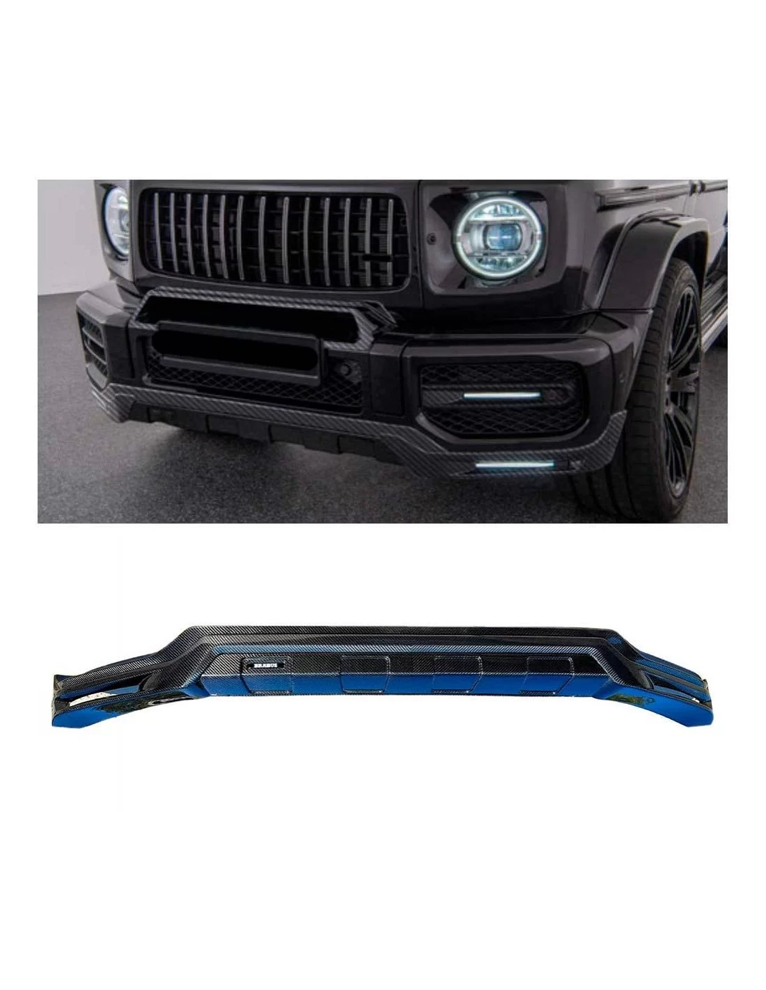 - Mercedes Benz - Becquet avant BRABUS en fibre de carbone avec LED pour pare-chocs G63 AMG Mercedes-Benz Classe G W463a - 1 -   - Mercedes Benz - Becquet avant BRABUS en fibre de carbone avec LED pour pare-chocs G63 AMG Mercedes-Benz Classe G W463a - 1 -
