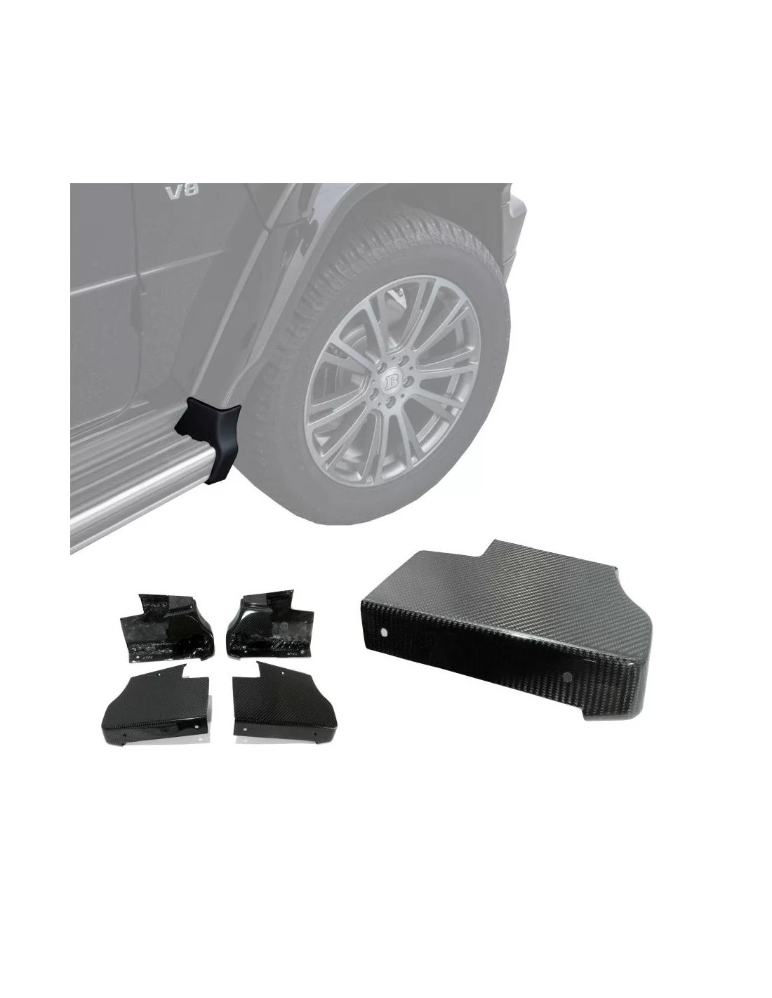 - Mercedes Benz - Estribos laterales de fibra de carbono esquinas aletas bordes para Mercedes-Benz W463a W464 - 1 - ¡Comprar Ca  - Mercedes Benz - Estribos laterales de fibra de carbono esquinas aletas bordes para Mercedes-Benz W463a W464 - 1 - ¡Comprar Ca