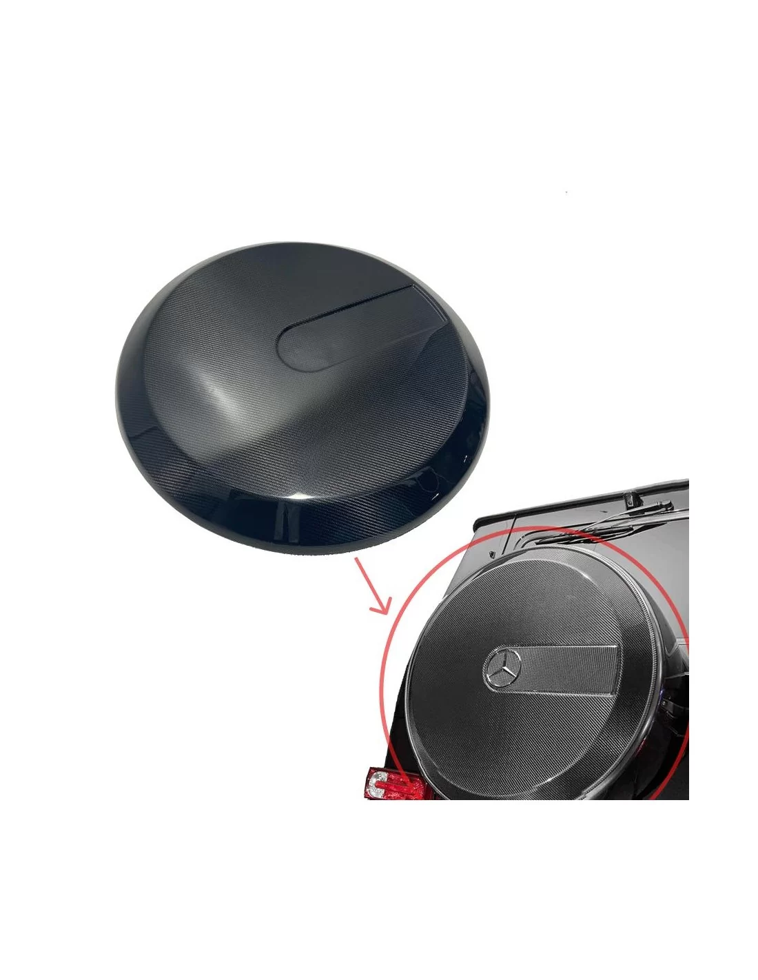  - Mercedes Benz - Enjoliveur de roue de secours arrière en fibre de carbone pour Mercedes-Benz W463A W464 Classe G - 1 - Découv
