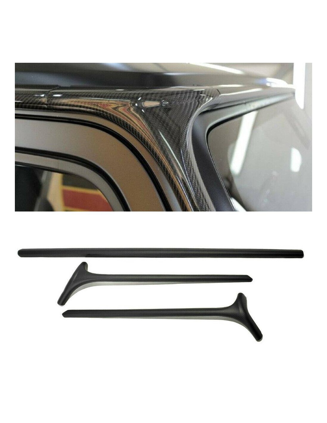  - Mercedes Benz - Osłony ramy przedniej szyby z włókna węglowego (słupek A) do Mercedes-Benz G-Class W463A W464 Zestaw 3 szt. -