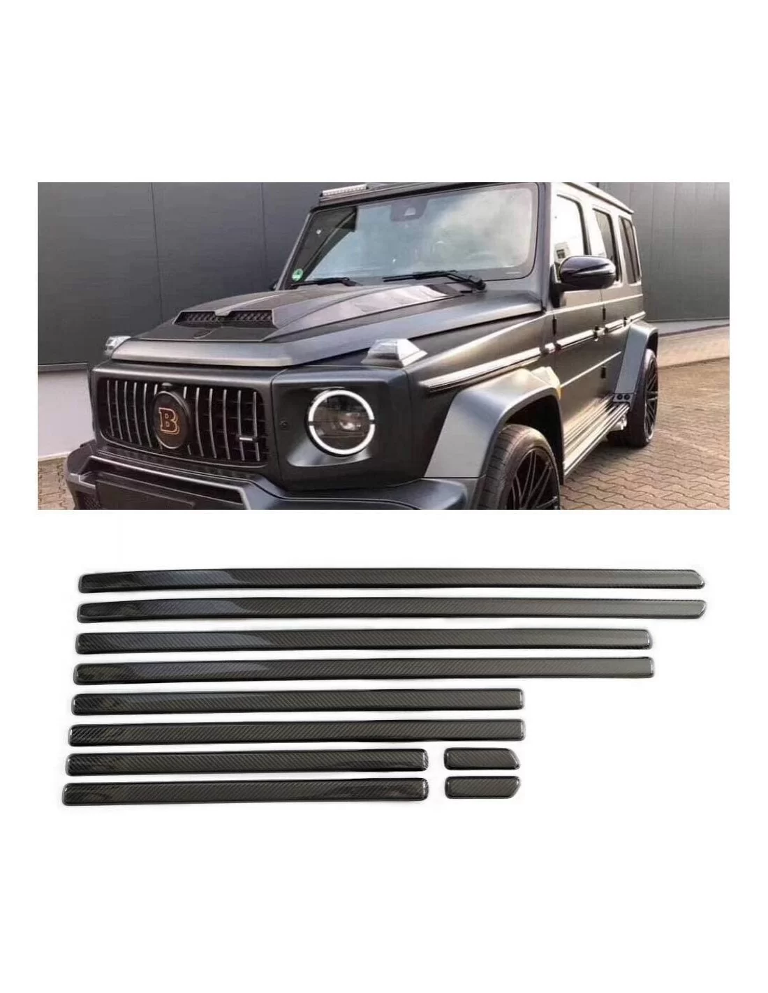 - Mercedes Benz - Listwy boczne z włókna węglowego do Mercedes-Benz G-Class G-Wagon W463A zestaw 10 szt. - 9 - Wzbogać swój Mer  - Mercedes Benz - Listwy boczne z włókna węglowego do Mercedes-Benz G-Class G-Wagon W463A zestaw 10 szt. - 9 - Wzbogać swój Mer