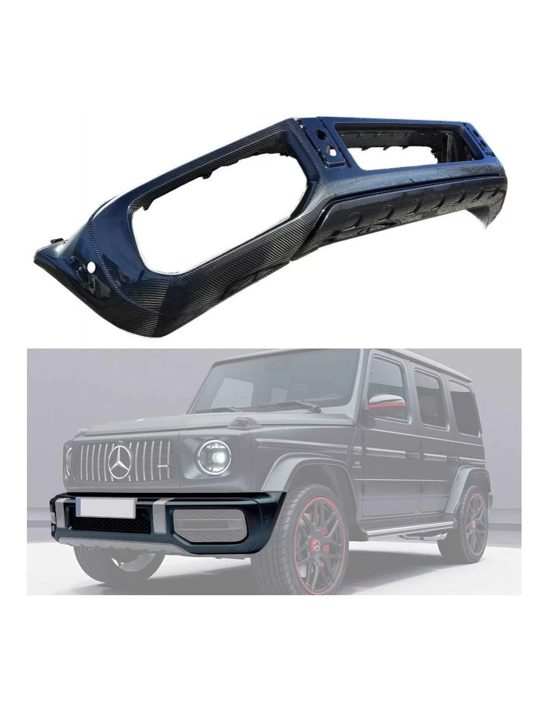 - Mercedes-Benz - Para-choques dianteiro AMG em fibra de carbono para Mercedes-Benz Classe G W463A - 1 - Actualize o seu Merced - Mercedes-Benz - Para-choques dianteiro AMG em fibra de carbono para Mercedes-Benz Classe G W463A - 1 - Actualize o seu Merced