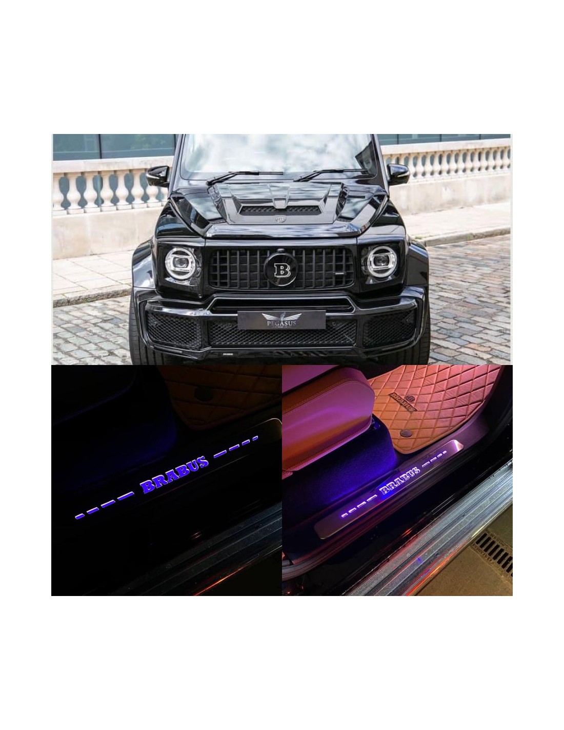  - Mercedes-Benz - 用于梅赛德斯-奔驰 G W463A W464 的不锈钢 LED Brabus 发光门踏板 - 1 - 为您的梅赛德斯-奔驰 W463A W464 车型升级钢质 LED Brabus 车门踏板，打造时尚外观，提高能见度！