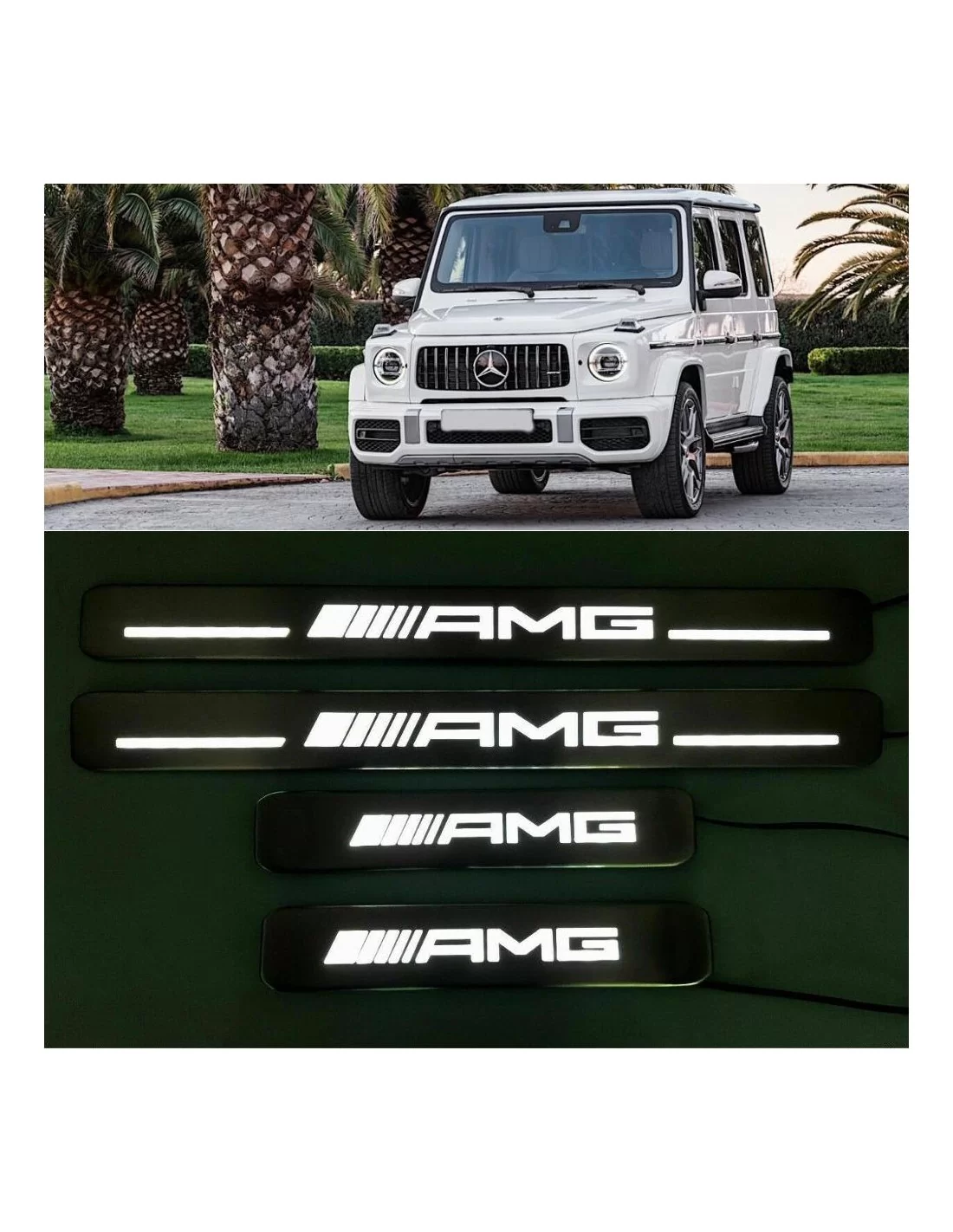 - Mercedes Benz - Seuils de porte Brabus en acier inoxydable avec éclairage LED pour Mercedes-Benz G W463A W464 - 8 - Améliorez  - Mercedes Benz - Seuils de porte Brabus en acier inoxydable avec éclairage LED pour Mercedes-Benz G W463A W464 - 8 - Améliorez