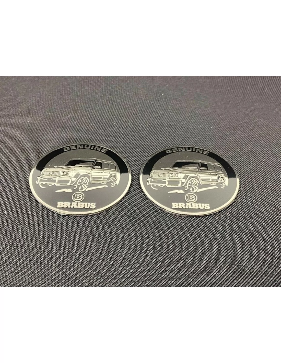  - Logos & Emblems - Metallic Brabus echt logo voor interieurstijlen Mercedes-Benz W463A W464 G-Klasse - 4 - Koop de Metallic Br