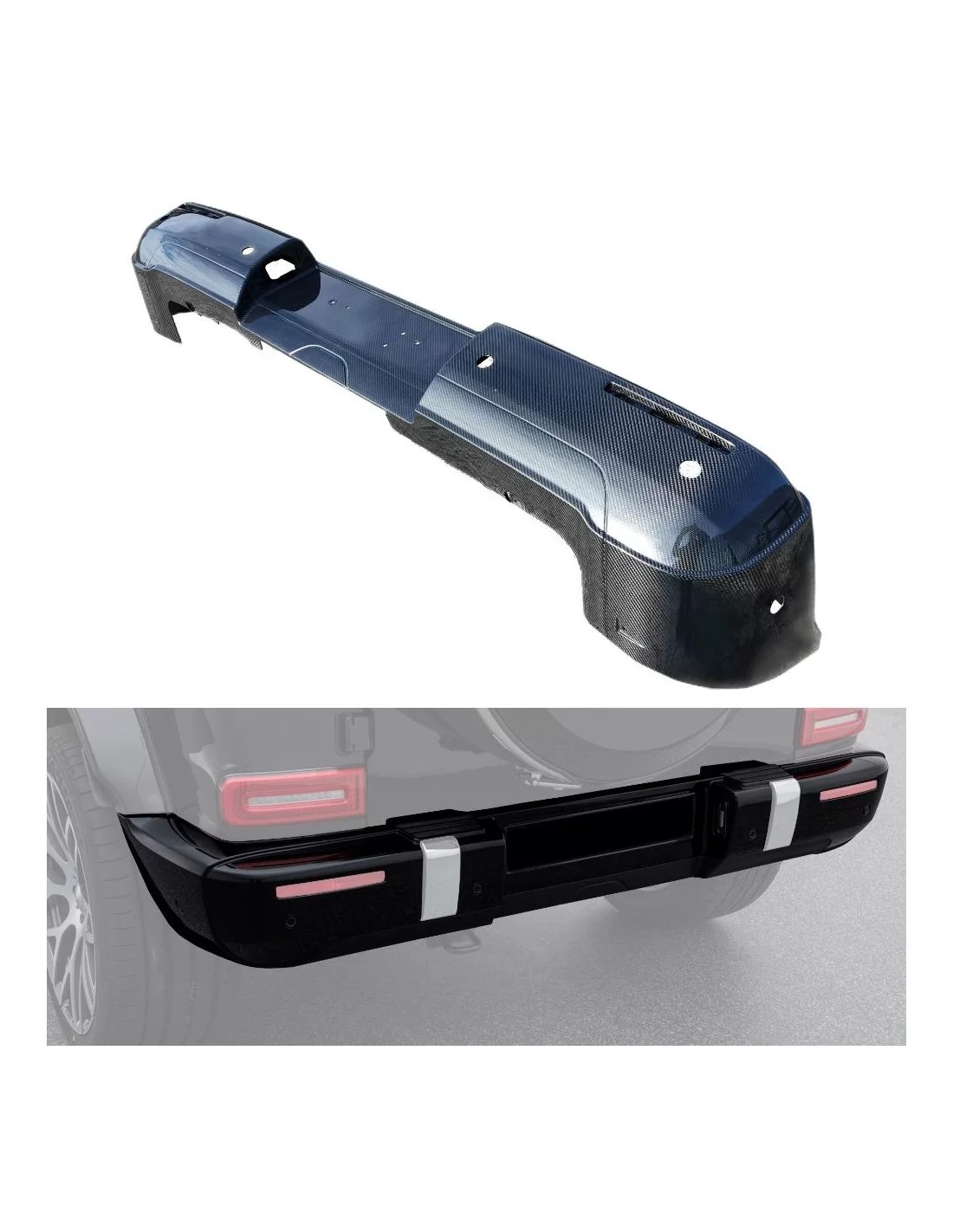 - Mercedes Benz - Paraurti posteriore AMG in fibra di carbonio per Mercedes Classe G W463A - 1 - Arricchite la vostra Mercedes   - Mercedes Benz - Paraurti posteriore AMG in fibra di carbonio per Mercedes Classe G W463A - 1 - Arricchite la vostra Mercedes