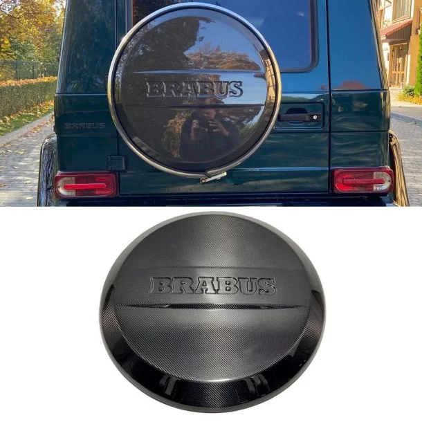  - Mercedes-Benz - メルセデス・ベンツ W463 Gクラス用 カーボンファイバー製ブラバス製リアスペアホイールカバープレート - 1 - Mercedes-Benz メルセデス・ベンツ W463 Gクラス用 カーボンファイバー製ブラバス製