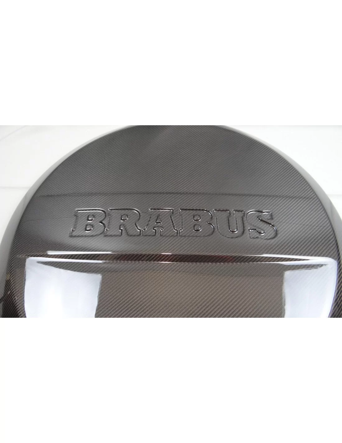  - Mercedes-Benz - Placa de cobertura da roda sobresselente traseira Brabus em fibra de carbono para Mercedes-Benz W463 Classe G