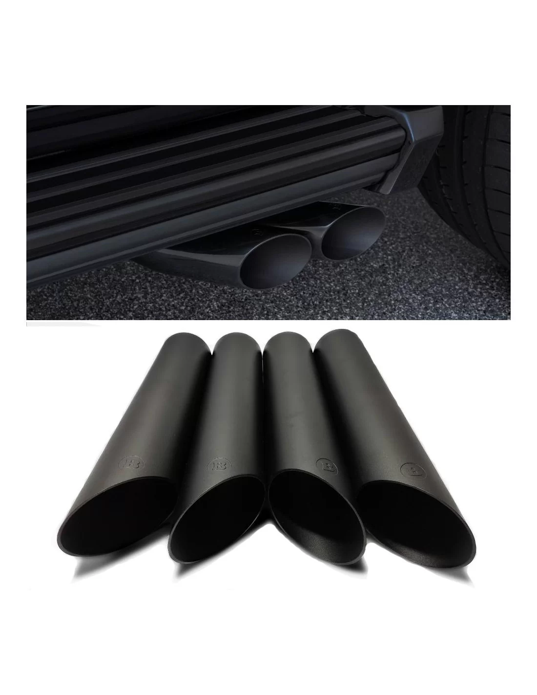  - Mercedes-Benz - Brabus avgasrör rostfritt stål tips BLACK för Mercedes-Benz W463 G-Class - 1 - Uppgradera din Mercedes-Benz W