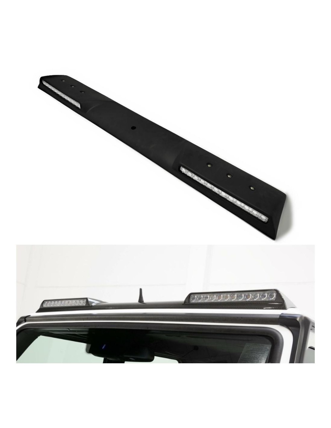  - Mercedes-Benz - 用于梅赛德斯-奔驰 W463 G 级轿车的带 LED 的玻璃纤维前 Brabus 车顶扰流板 - 1 - 使用带有 LED 的玻璃纤维前 Brabus 车顶扰流板升级您的梅赛德斯-奔驰 W463。时尚与可视性的完美融合