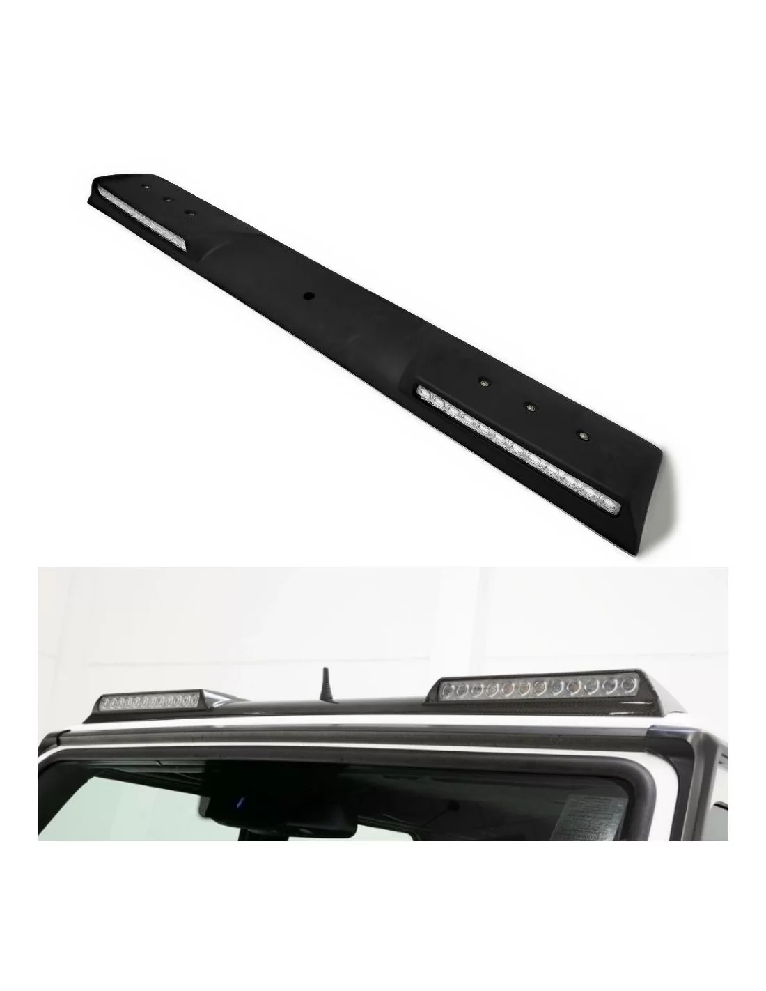  - Mercedes-Benz - Spoiler de tejadilho Brabus frontal em fibra de vidro com LEDs para Mercedes-Benz W463 Classe G - 1 - Actuali