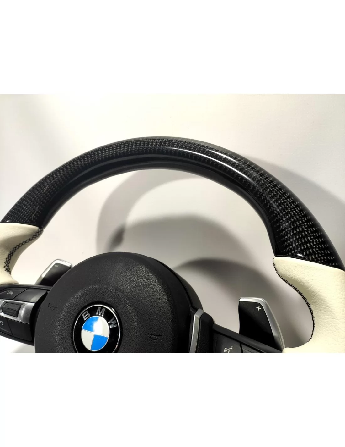  - Steering Wheels - Кермо BMW F30 F15 F16 Карбонове біле шкіряне - 11 - Купуйте кермо BMW F30 F15 F16 з карбонової білої шкіри 