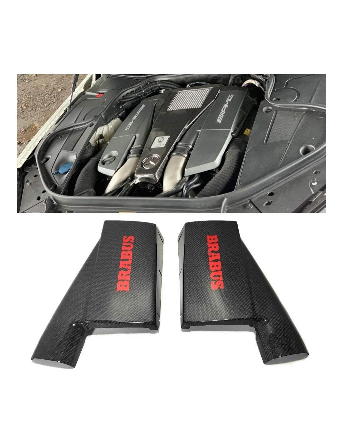  - Mercedes Benz - Juego de tapas de filtro de aire del motor de fibra de carbono para Mercedes-Benz W463 Clase G G63 - 1 - ¡Com