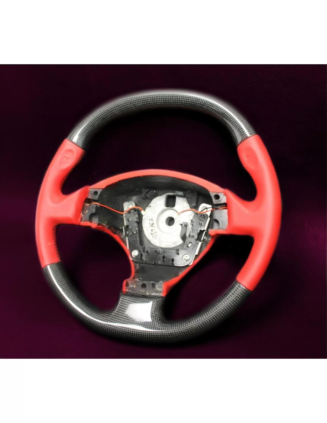  - Steering Wheels - Kierownica Ferrari F430 z czerwonej skóry z włóknem węglowym - 4 - Kierownica Ferrari F430 z czerwonej skór