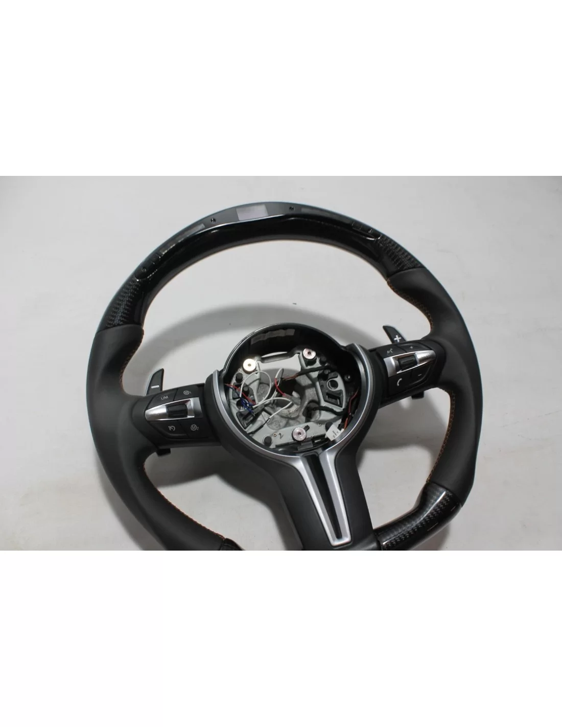  - Steering Wheels - BMW F80 F81 F82 F83 F85 F86 M3 M4 M2 X5m X6m Кермо з карбонової шкіри зі світлодіодною панеллю - 3 - Піднім