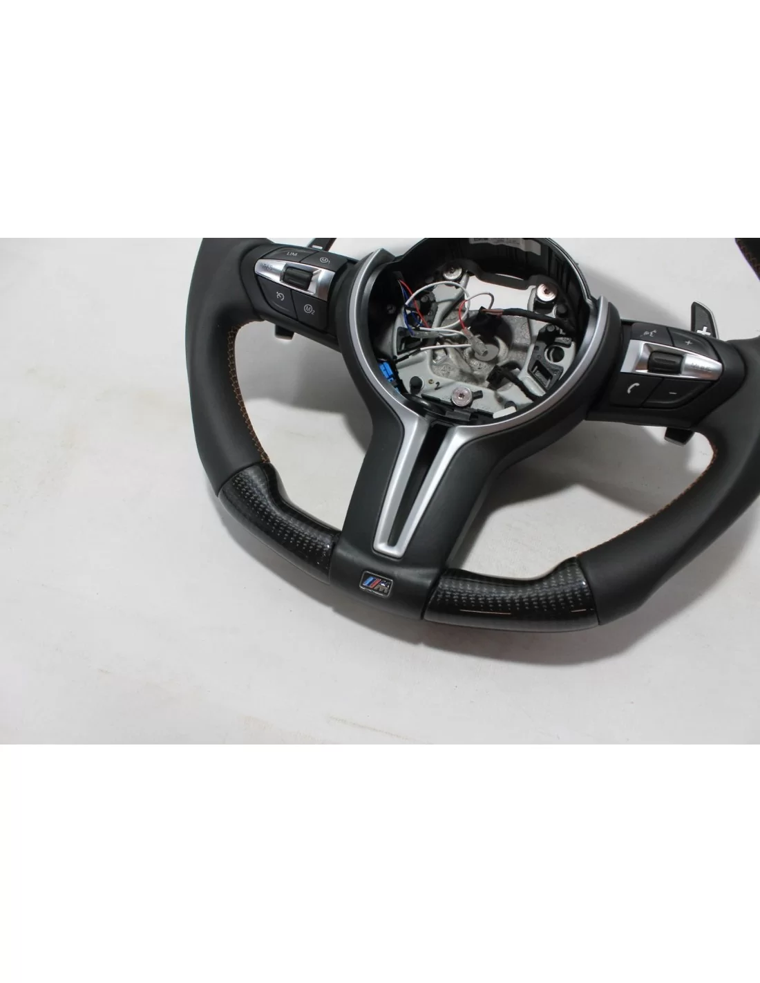 - Steering Wheels - BMW F80 F81 F82 F83 F85 F86 M3 M4 M2 X5m X6m Кермо з карбонової шкіри зі світлодіодною панеллю - 6 - Піднім