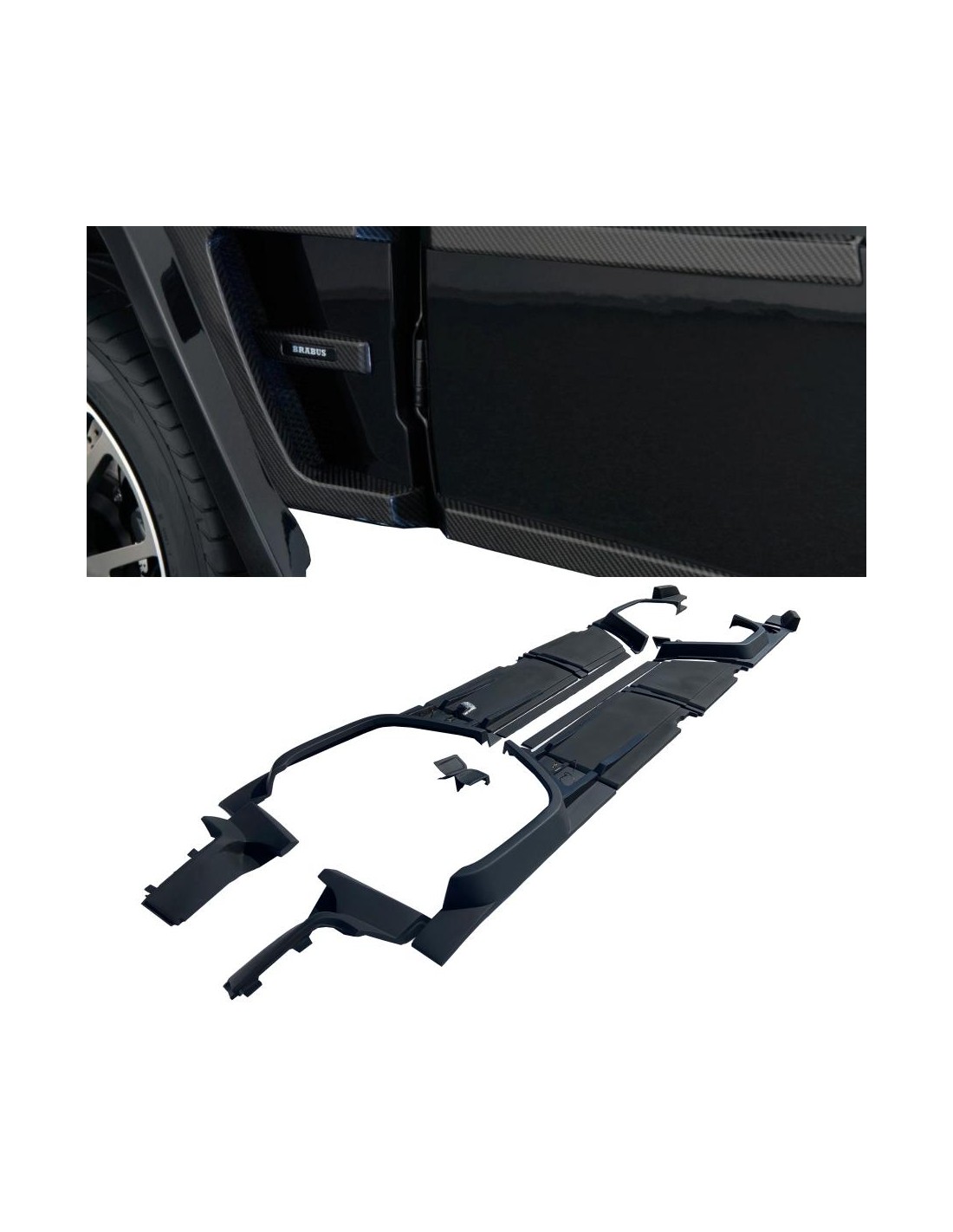  - Mercedes Benz - Kit de carrocería Brabus Fiberglass Widestar con elementos de carbono para Mercedes-Benz Clase G W463 (23 ele