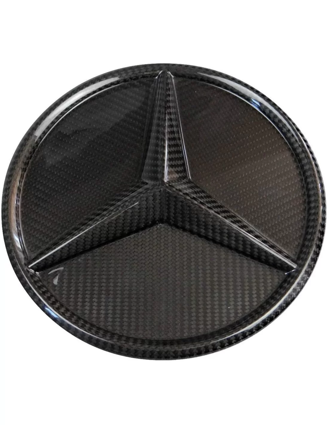  - logo & Emblems - Parrilla delantera de fibra de carbono estilo estrella sólida insignia logotipo emblema para Mercedes-Benz W