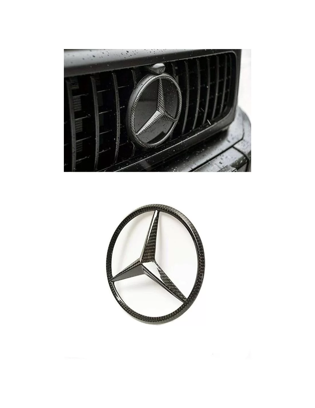 - logo & Emblems - Griglia anteriore in fibra di carbonio stile stella distintivo logo emblema per Mercedes-Benz W463 G-Class G  - logo & Emblems - Griglia anteriore in fibra di carbonio stile stella distintivo logo emblema per Mercedes-Benz W463 G-Class G