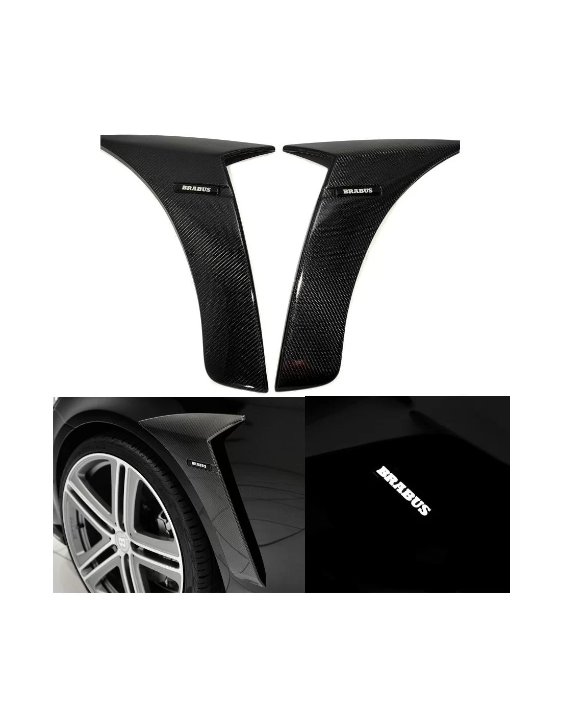  - Mercedes Benz - Mercedes W222 2013-2020 Classe S in fibra di carbonio parafanghi Flaps Fangs compatibile con Brabus stile Roc