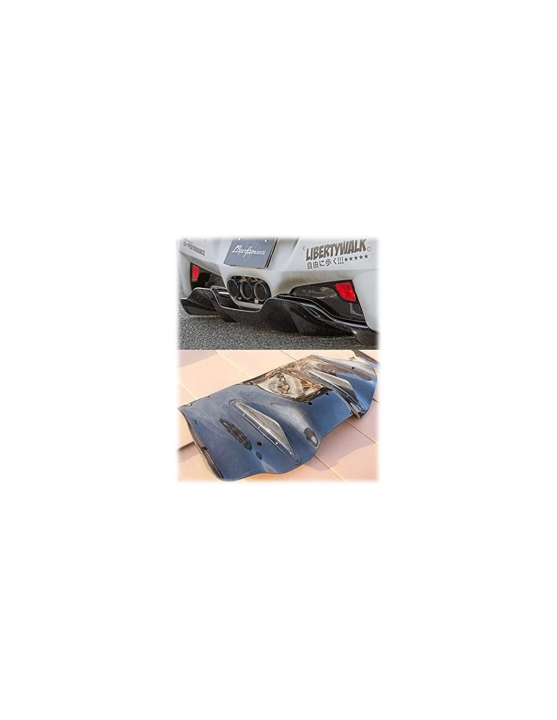 Ferrari 458 Italia Liberty Walk Rear Bumper Diffuser Carbon Fiber Replacement Performance New Ferrari, Ferrari 458 Ferrari