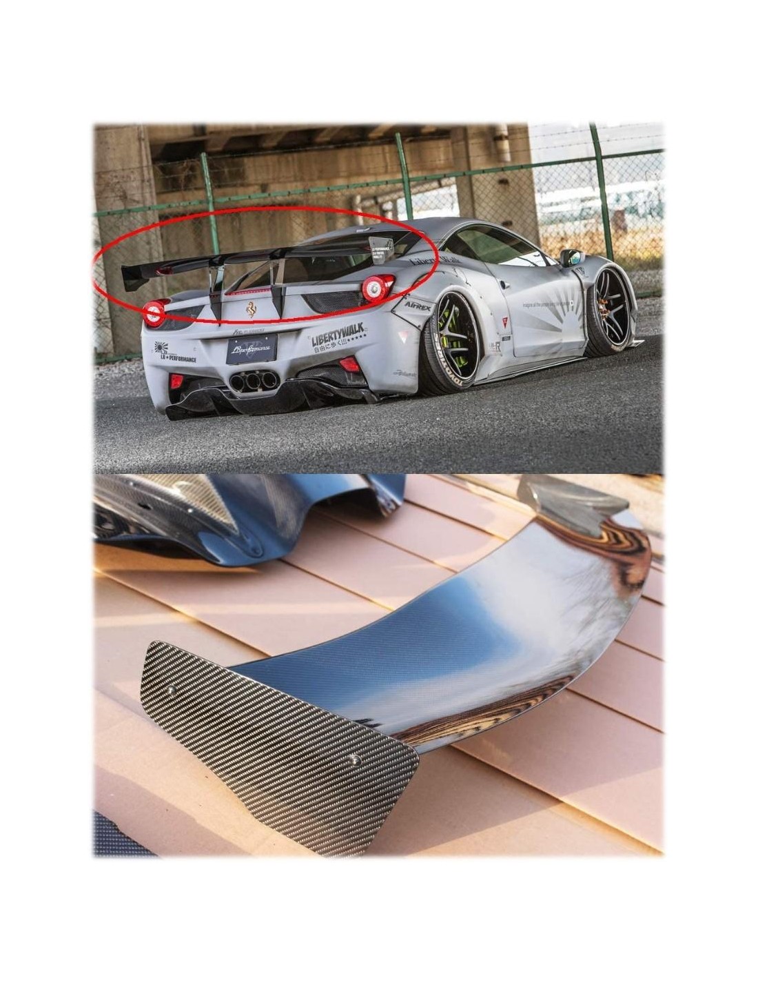  - Ferrari - Aileron en carbone de la Ferrari 458 Italia Liberty Walk - 1 - Améliorez votre Ferrari 458 Italia avec le spoiler L