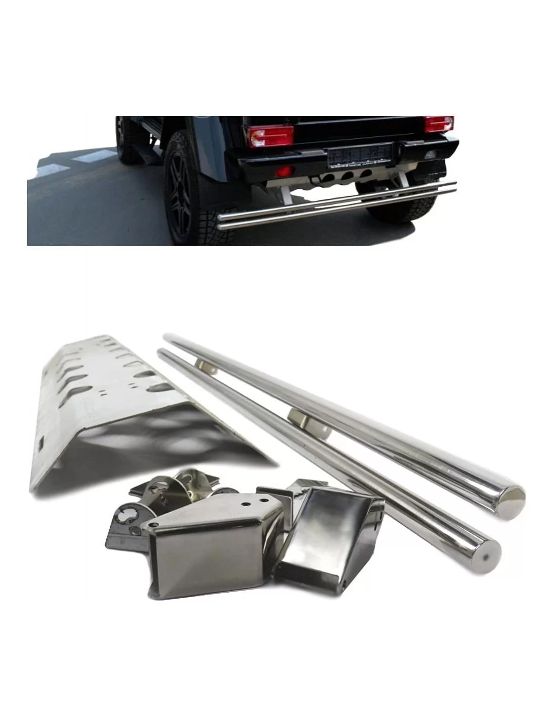 - Mercedes Benz - Cubrecárter trasero de acero inoxidable con tubos para Mercedes-Benz W463 6x6 - 1 - ¡Compre un cubrecárter tr - Mercedes Benz - Cubrecárter trasero de acero inoxidable con tubos para Mercedes-Benz W463 6x6 - 1 - ¡Compre un cubrecárter tr