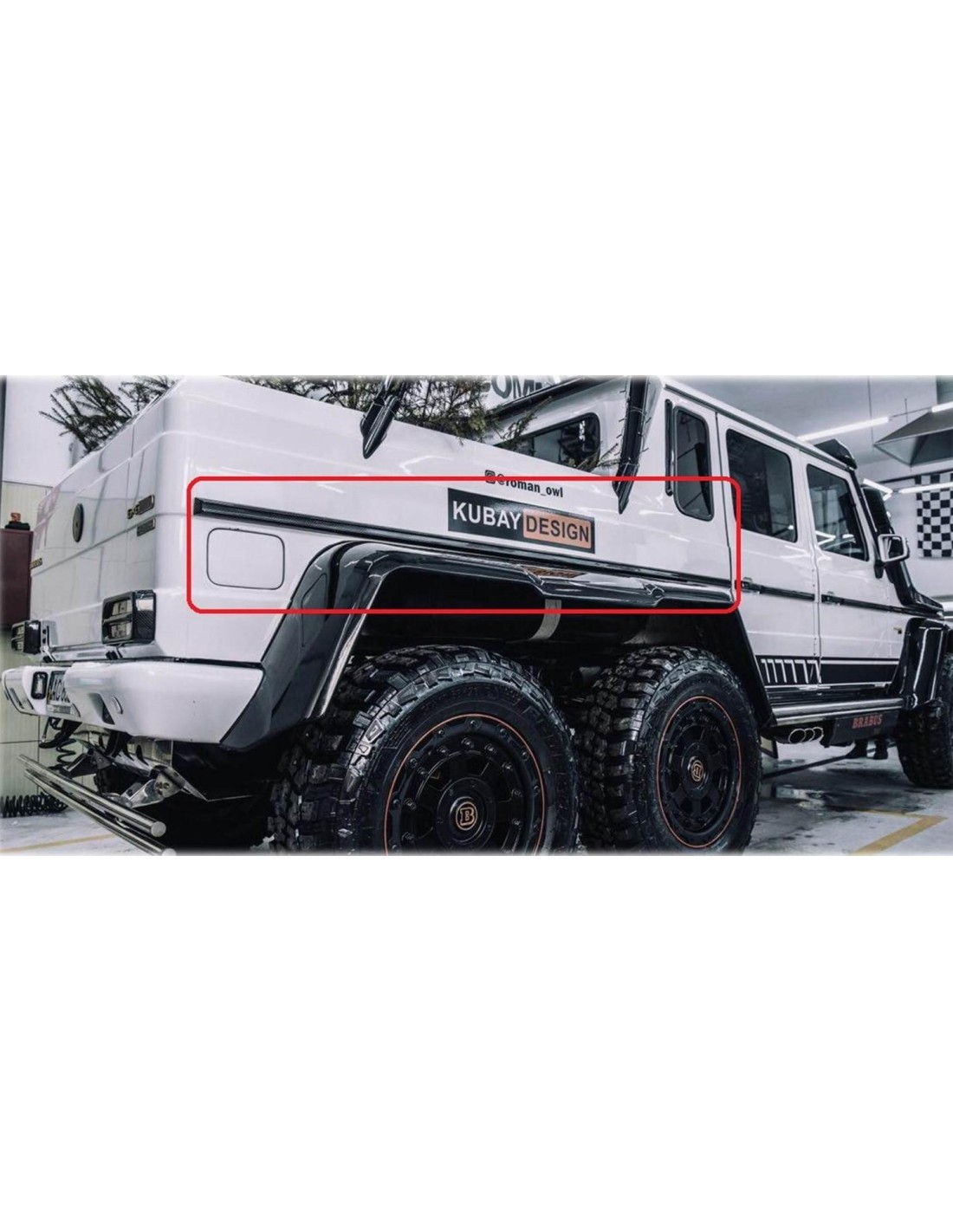  - Mercedes-Benz - Langwerpige polyester achterlijst voor Mercedes-Benz 6x6 W463 G-Klasse - 1 - Koop langwerpige polyester sierl