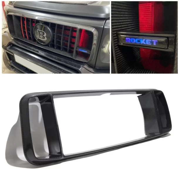 Inserto cornice griglia Brabus Rocket G900 in fibra di carbonio per Mercedes-Benz W463a W464 Mercedes Benz, G Class W463A, Body 