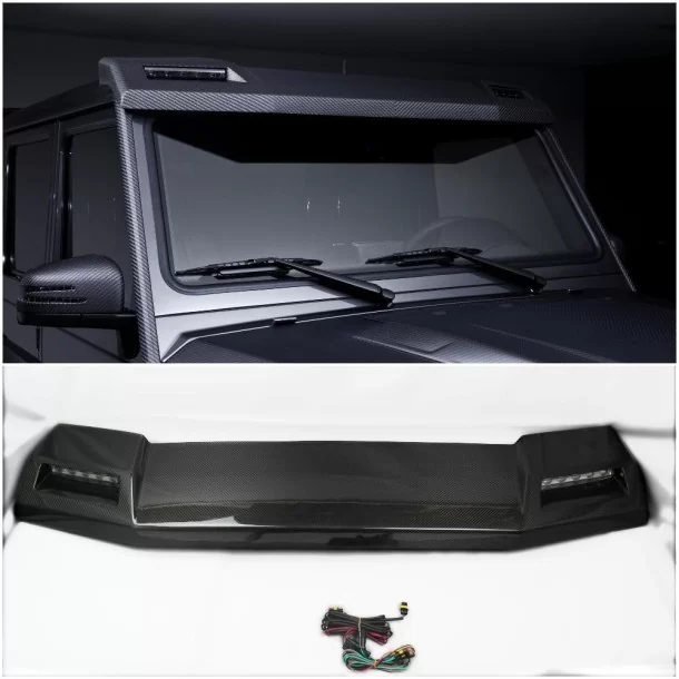  - Mercedes Benz - Spoiler anteriore in fibra di carbonio con LED per Mercedes-Benz W463 G-Wagon 4x4 6x6 - 1 - Acquista lo spoil
