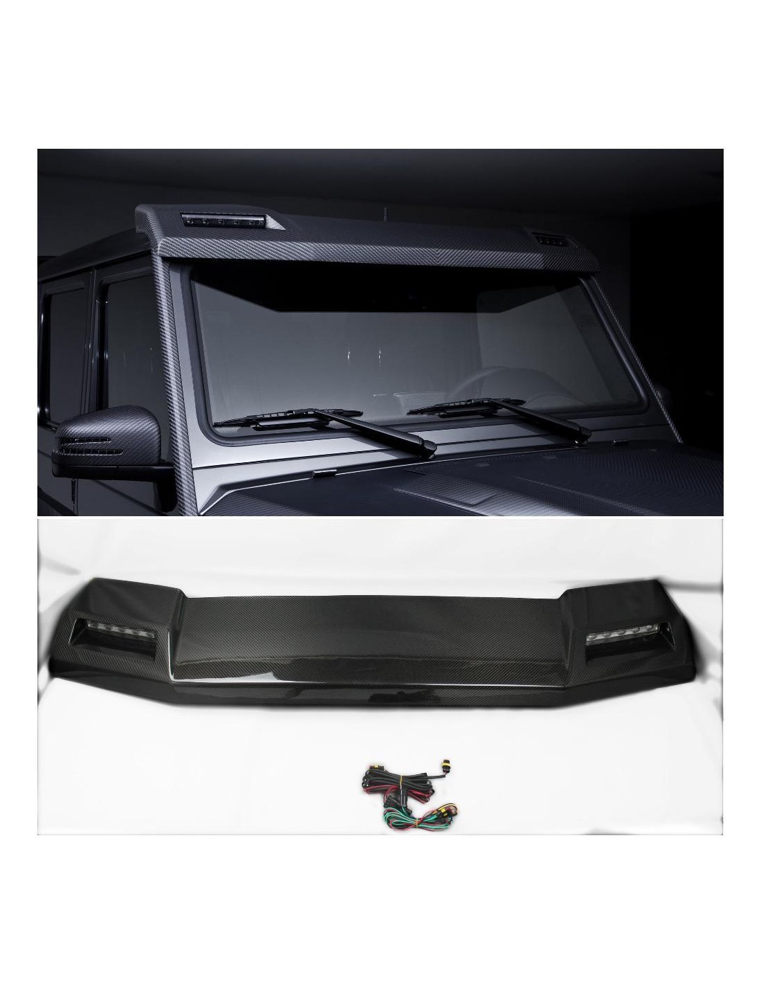 - Mercedes Benz - Spoiler anteriore in fibra di carbonio con LED per Mercedes-Benz W463 G-Wagon 4x4 6x6 - 1 - Acquista lo spoil  - Mercedes Benz - Spoiler anteriore in fibra di carbonio con LED per Mercedes-Benz W463 G-Wagon 4x4 6x6 - 1 - Acquista lo spoil