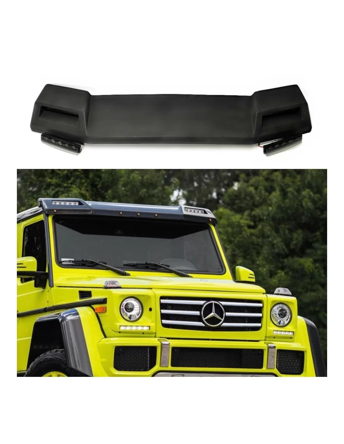  - Mercedes Benz - Przedni spojler dachowy AMG z włókna szklanego dla Mercedes-Benz W463 G-Class 4x4 6x6 - 1 - Kup przedni spojl