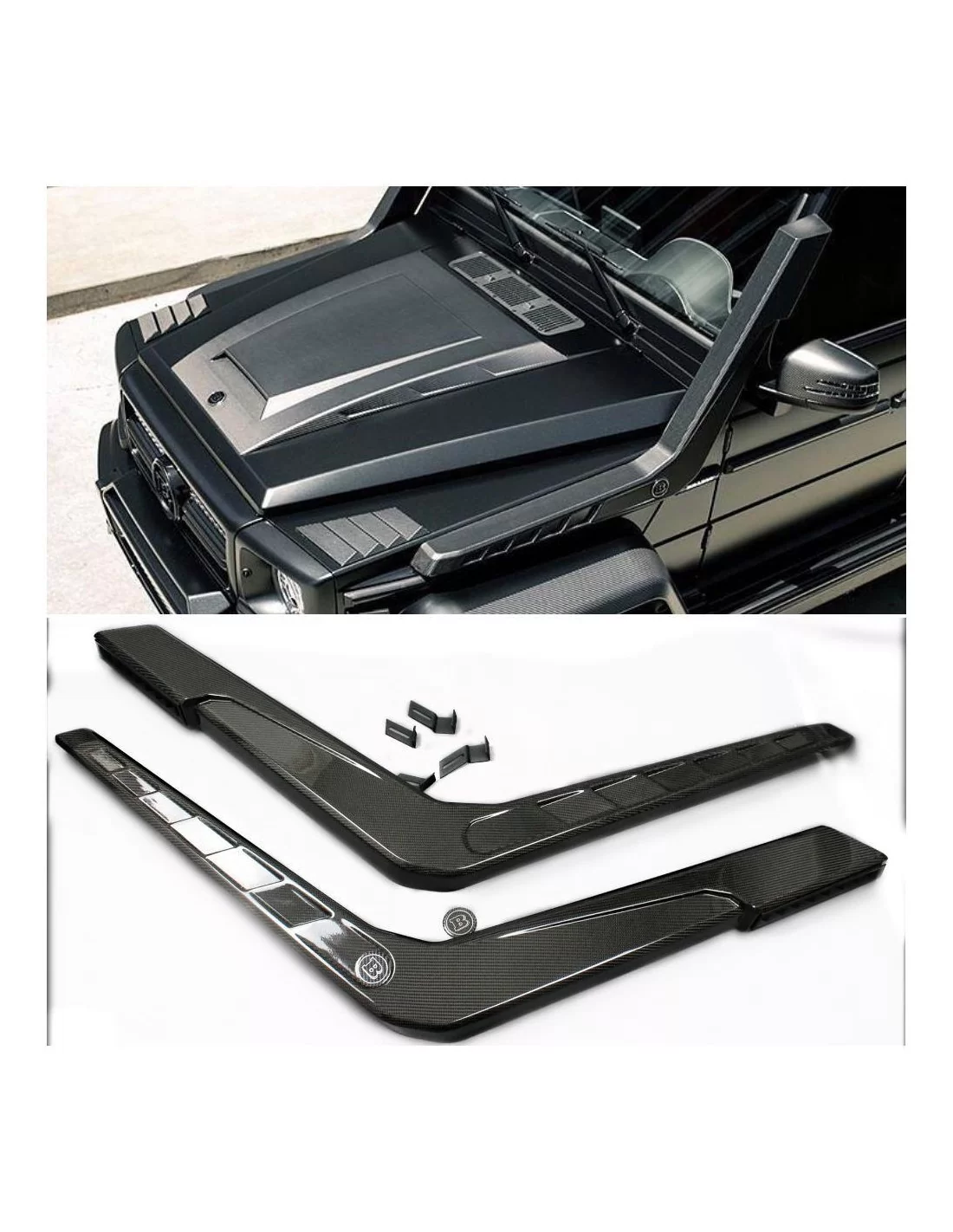  - Mercedes-Benz - Koolstofvezel luchtinlaat Brabus snorkels voor Mercedes-Benz W463 G-Wagon 4x4 - 1 - Verfraai je Mercedes W463
