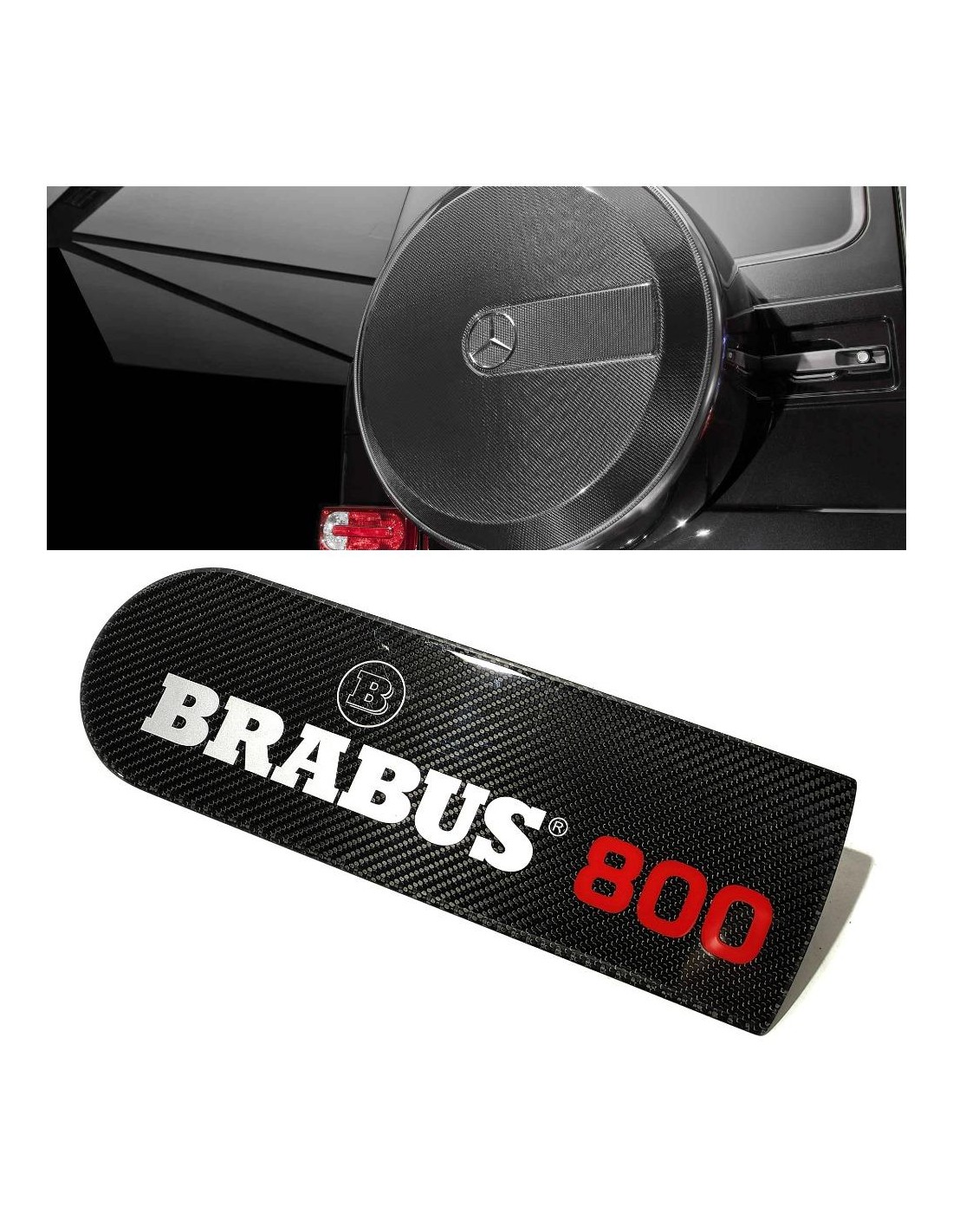 - Logos & Emblems - Logotipo do emblema em fibra de carbono para a cobertura da roda do pneu sobresselente traseiro BRABUS 800 - Logos & Emblems - Logotipo do emblema em fibra de carbono para a cobertura da roda do pneu sobresselente traseiro BRABUS 800