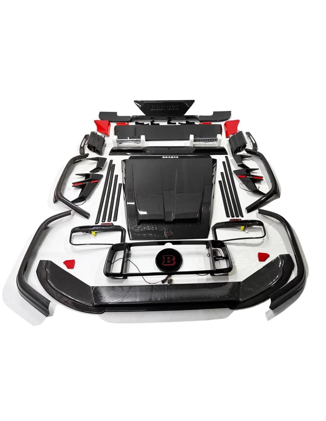 - Mercedes-Benz - Kit de carroçaria Brabus Rocket G900 em fibra de carbono + kit de carroçaria Widestar em plástico para Merced