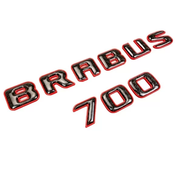  - Logos & Emblems - Logótipo metálico do emblema Brabus 700 vermelho com carbono para Mercedes-Benz W463A W464 Classe G - 1 - C