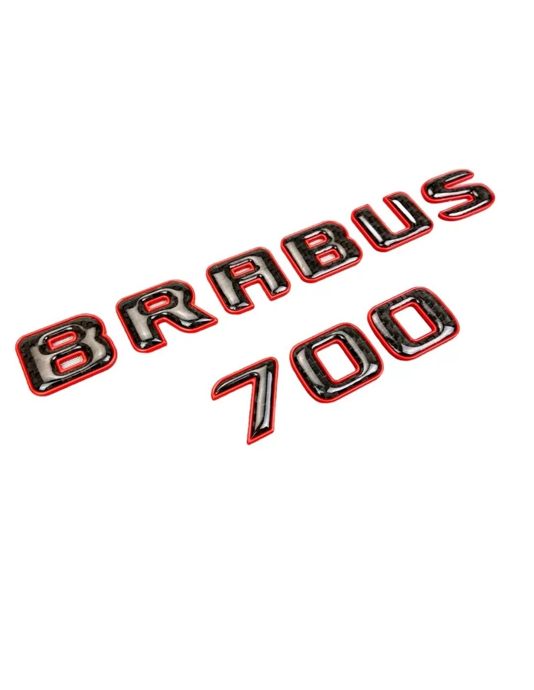  - logo & Emblems - Logo Brabus 700 métallisé rouge avec carbone pour Mercedes-Benz W463A W464 Classe G - 1 - Achetez l'emblème 