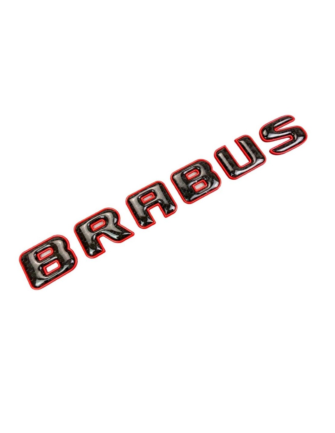  - Logos & Emblems - Metallisk Brabus emblembricka röd med kol för Mercedes-Benz - 1 - Köp Metallic Brabus Emblem Badge Red with