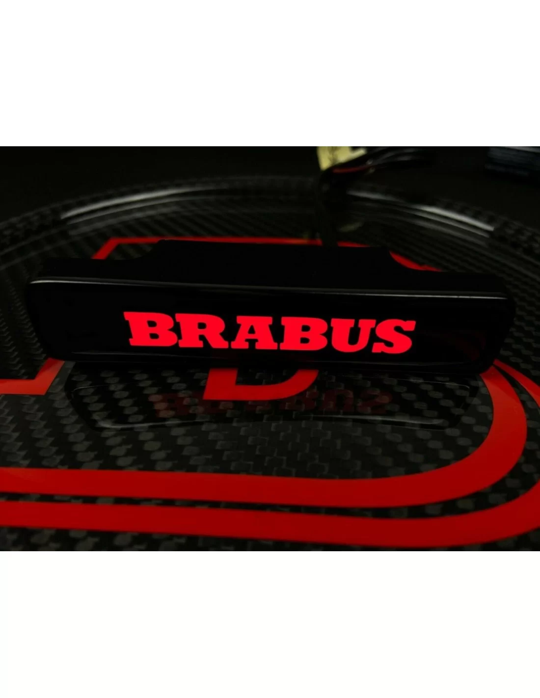  - logo & Emblems - Brabus estilo rejilla frontal rojo led iluminado logotipo insignia emblema para Mercedes-Benz - 5 - Compre e